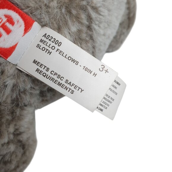 Fiesta Mello Fellows Sloth Plush Toy 10" Gray Brown Soft Cuddly Stuffed Animal - Picture 4 of 6